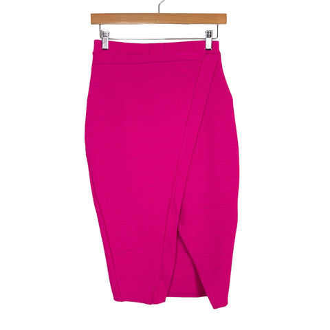 Missguided Hot Pink Front Slit Skirt- Size 6