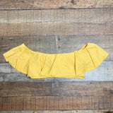 Envya Golden Yellow Ruffle Off the Shoulder Padded Bikini Top- Size M (sold out online, we have matching bottoms, see notes)