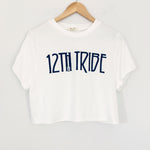 Heart & Hips Ivory Graphic Cropped Tee “12th Tribe”- Size S