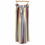 Mystree Striped High Waisted Belted Pants NWT- Size L (Inseam 27.5”)