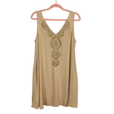 Lilly Pulitzer Tan with Gold Sequins Tank Dress- Size L (see notes)