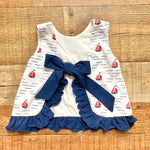 No Brand White/Navy/Red Sailboat Top with Back Tie and Navy Bloomers Set-Size 12M (see notes)