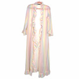 Shein Pastel Rainbow Ruffle Sheer Duster Cover Up- Size S