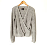Abercrombie & Fitch Grey Knit Wrap Style Sweater- Size L