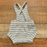 Monica + Andy Organic Cotton Grey and White Striped Romper- Size 0-3M