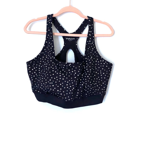 WVVY Black Metallic Star Print Sports Bra- Size L