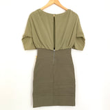 Alice & Olivia Olive Green Bandage Dress with Open Back NWT- Size 2