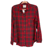 Abercrombie & Fitch Red/Blue/Yellow Plaid Button Up Flannel NWT- Size L