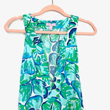 Lilly Pulitzer Green and Blue V-Neck Hook & Eye Closure Dress- Size L
