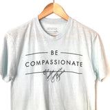 DaySpring Candace Collection Light Blue Graphic "Be Compassionate" AUTOGRAPHED Tee- Size XS