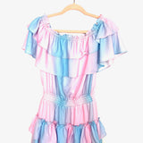 Buddy Love Cotton Candy Kiera Ruffled Off The Shoulder Mini Dress NWT- Size S