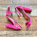 Steve Madden Pink Suede Block Heel Sandals- Size 8.5 (see notes)