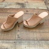 Oasis Society Tan Rope Platform Sandal- Size 6.5