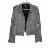 Heart N Crush White/Black Plaid Jacket- Size XL