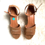 Mi.Mi Suede Brown Double Strap Platform Heels- Size 8.5 (LIKE NEW)