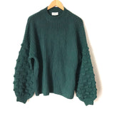 Fable Teal Knit Mock Neck Sweater- Size S