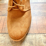 Forever Tan Suede Lace Up Block Heel Booties- Size 9 (see notes)