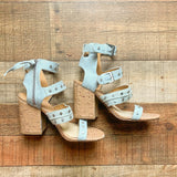 Dolce Vita Light Blue with Silver Studs and Cork Heels- Size 6.5