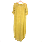 We The Free Mustard Round Hem Side Slit Long Top- Size L