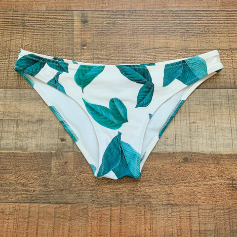 Cupshe White/Leaf Swim Bottom- Size S