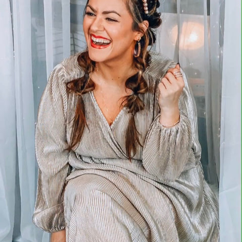 Baltic Born Gold Pleated Surplice Maxi Dress NWT- Size XL The Saved Collection Baltic Born Gold Pleated Surplice Maxi Dress NWT- Size XL The Saved Collection
