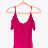 White Mark Fuchsia Round Hem Side Slit Dress NWT- Size S