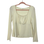 Amaryllis Cream Ruched Long Sleeve Top- Size XL (sold out online, see notes)