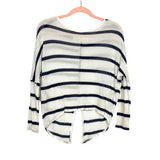 Vintage Havana White/Blue Stripe Faux Button Down Back Top- Size M (See Notes)
