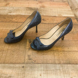 Jimmy Choo Blue/Black Circle Open Toe Heels- Size 40.5 (See Notes)