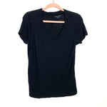 Banana Republic Black Cozy Slub V-Neck Tee- Size M