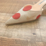 Manolo Blahnik Polka Dot Low Heel Mules- Size 39.5 (US 9.5, see notes)