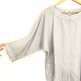 Wilfred Light Grey Dolman Style Linen Dress with Pockets- Size XXS