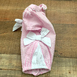 Mudpie Pink Seersucker Side Bow Romper- Size 0-3M