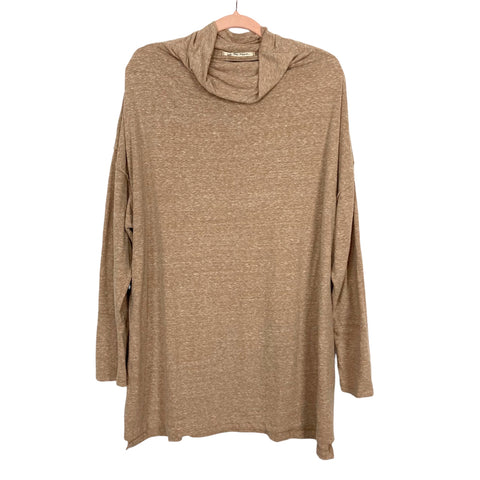 We the Free Heathered Tan Turtleneck Tunic- Size M