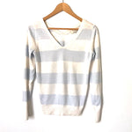LOFT Blue & White V-Neck Sweater- Size XS