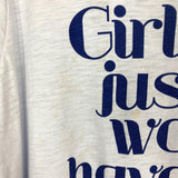 J. Crew Light Blue Girls Just Wanna Have Sun Tee- Size L (see notes)