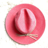 C.C Exclusives Coral Straw Braided Brim Hat
