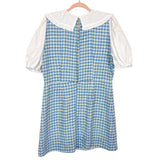 Miss Selfridge Blue and White Tweed Collared Exposed Back Dress- Size 14 (sold out online)