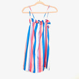 Buddy Love White/Pink/Purple/Blue Striped Criss-Cross Back Dress- Size XS
