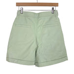 MUUBAA Mint High Waisted Pleated Front Sheep Leather Shorts- Size 6 (sold out online)