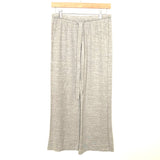 Goodnight Macaroon Heathered Grey Cropped Hoodie and Lounge Pants- Size L (sold as a set)