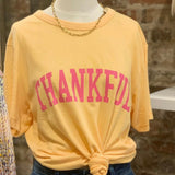 Friday + Saturday Orange "Thankful" T-Shirt NWT- Size M
