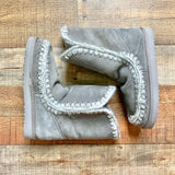Mou Grey Eskimo Stitched Ankle Boots- Size ~8 (see notes)