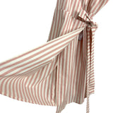 Goodnight Macaroon Pink and White Striped Wrap Dress NWT- Size M (see notes)