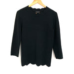 Halogen Black Scalloped Sweater- Size S
