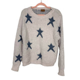 POL Pink/Blue Star Fuzzy Lounge Pullover Top- Size S (We Have Matching Bottoms!)