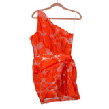 Reverse Orange Brocade One Shoulder Moving On Out Mini Dress NWT- Size M