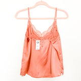 Abercrombie & Fitch Satin Lace Trim and Button Back Detail Cami NWT- Size M