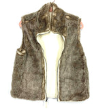 No Brand Reversible Faux Fur/Suede Zip Up Vest- Size ~M (see notes)