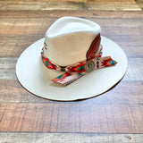 Charlie Horse Ivory Scarf Belted Hat NWT- Size M (3 3/4")
